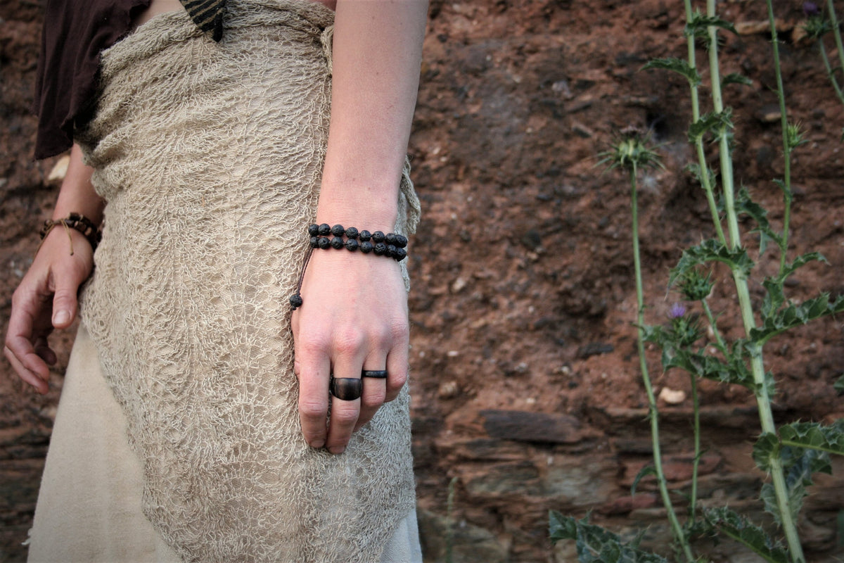 Lava Diffuser Bracelet, Aromatherapy Bracelet, Double Lava Bead Bracelet, Lava Stone Bracelet, Lava Bracelet, Boho Jewelry, Birthday Gift
