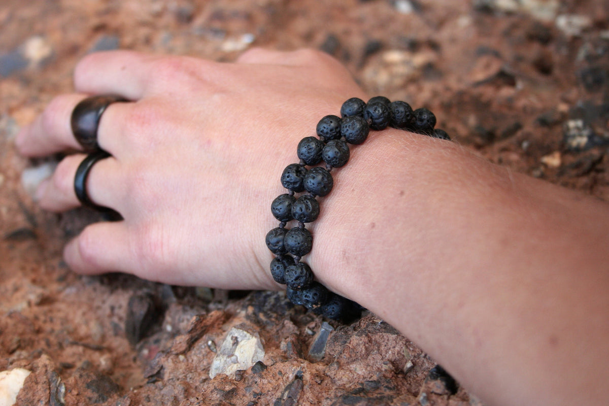 Lava Diffuser Bracelet, Aromatherapy Bracelet, Double Lava Bead Bracelet, Lava Stone Bracelet, Lava Bracelet, Boho Jewelry, Birthday Gift