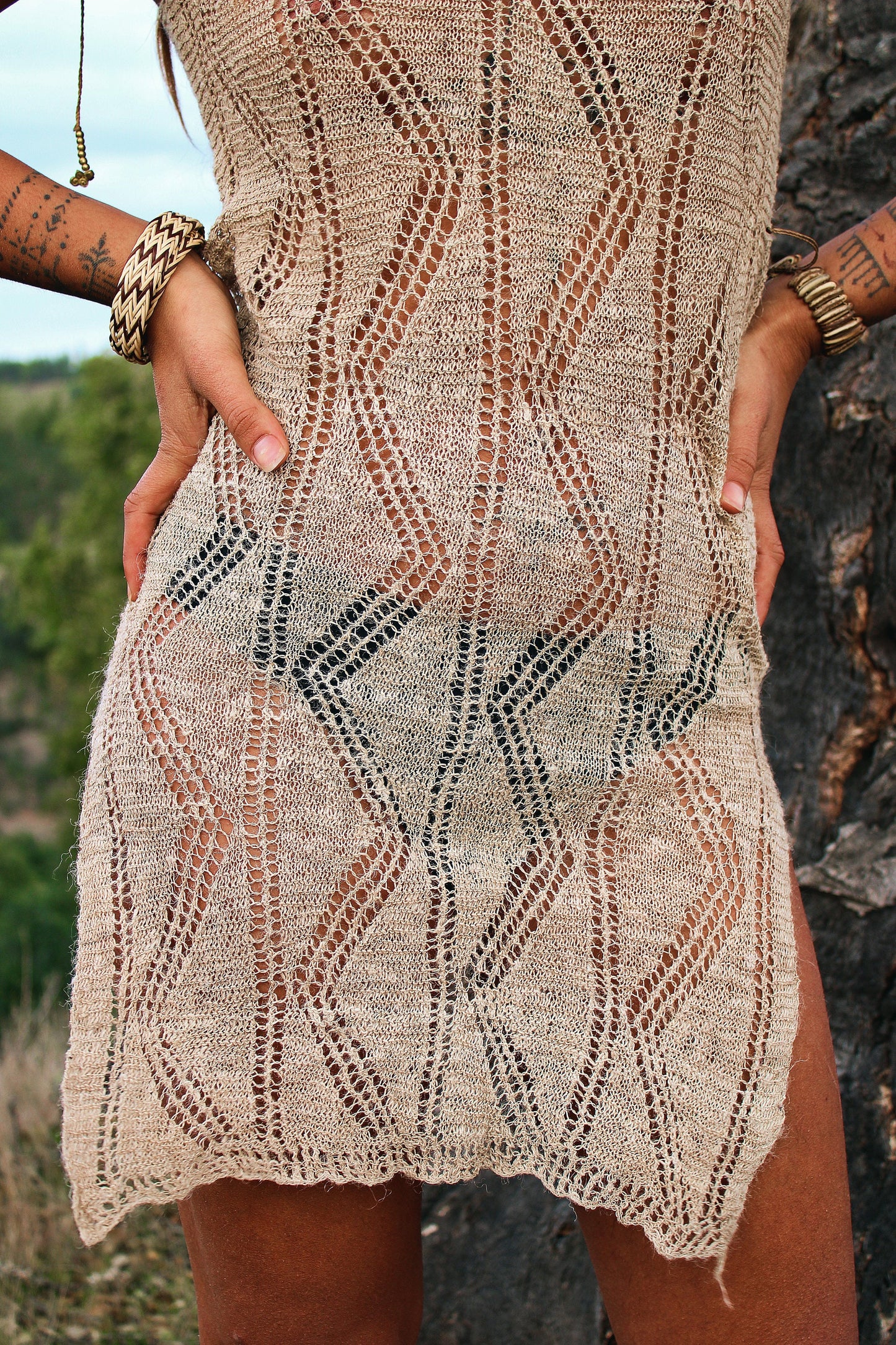 Wild Nettle Top, Crochet Dress, Nettle Dress, Earthy Dress, Boho Dress, Natural Dress, Eco, Organic, Handmade, Gift for Her