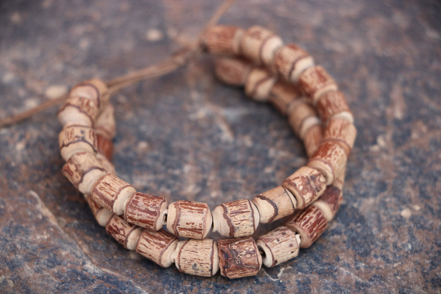 Tulsi Mala Bracelet, Tulsi Bead Bracelet, Wood Bracelet, Earthy Bracelet, Tribal Bracelet, Handmade, Holy Basil, Adjustable Size, Unisex