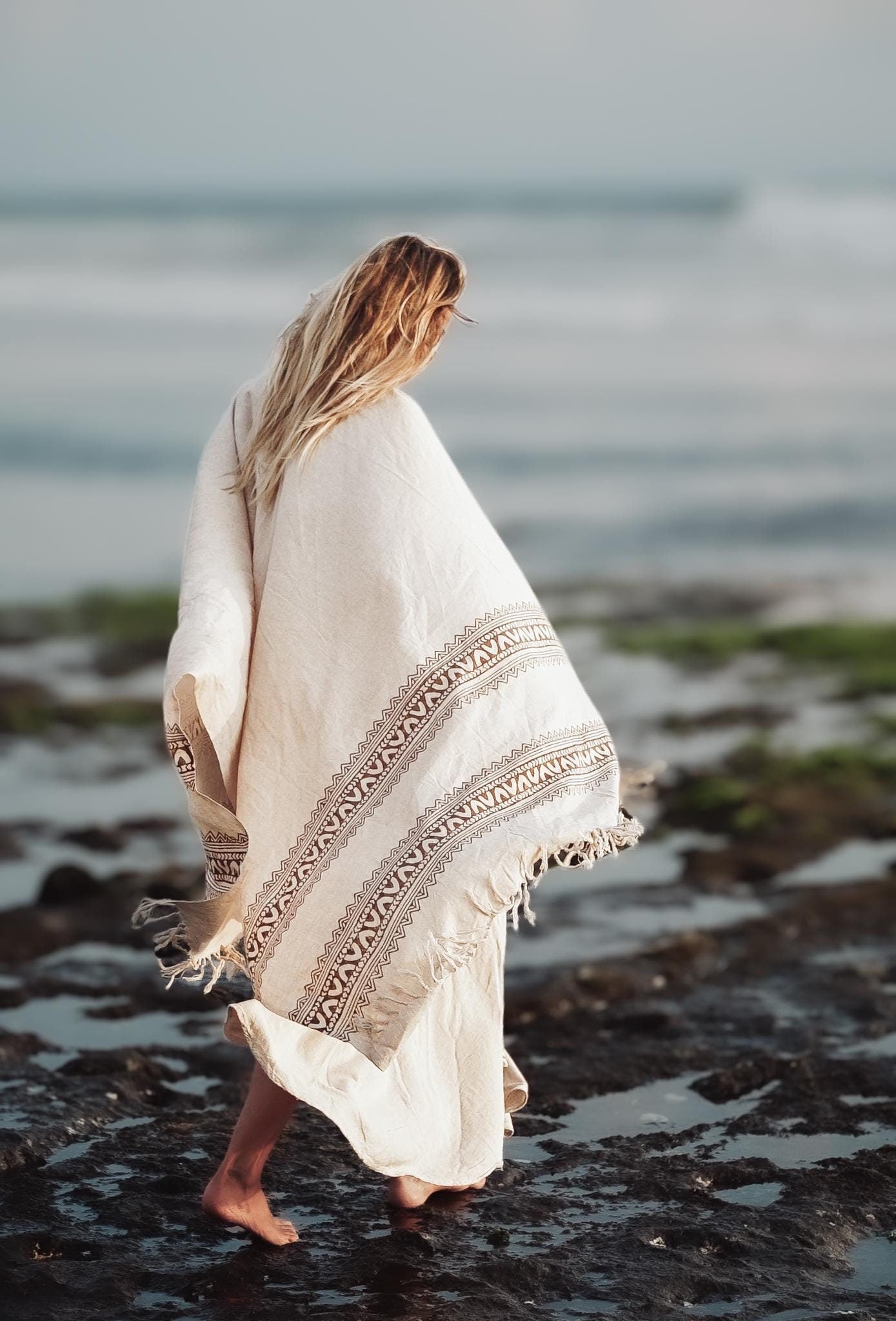 Tribal Raw Silk Block Print Shawl