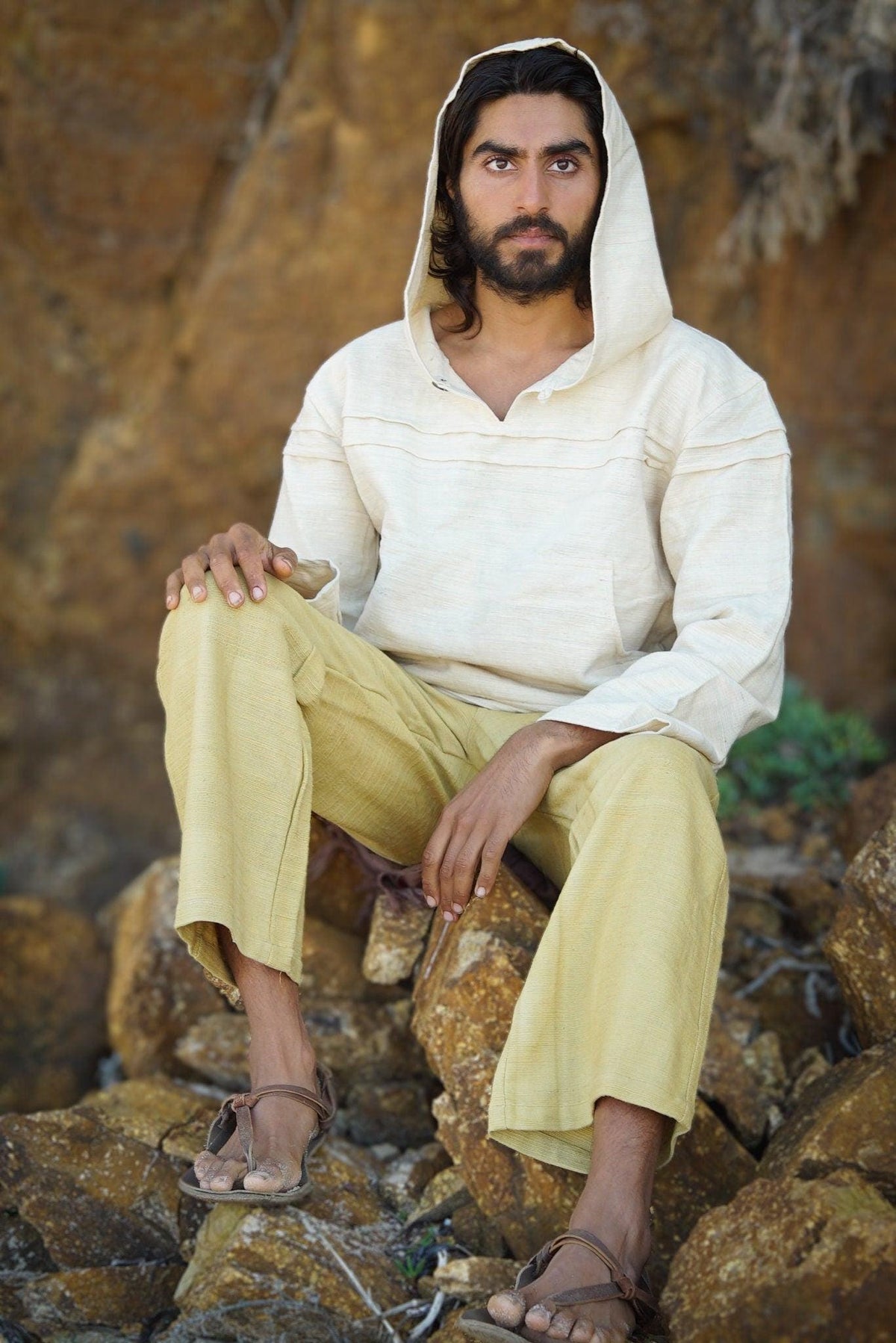 Natural Khadi Cotton Hoodie