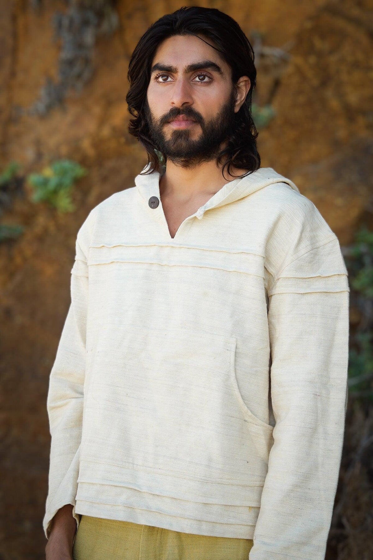 Natural Khadi Cotton Hoodie
