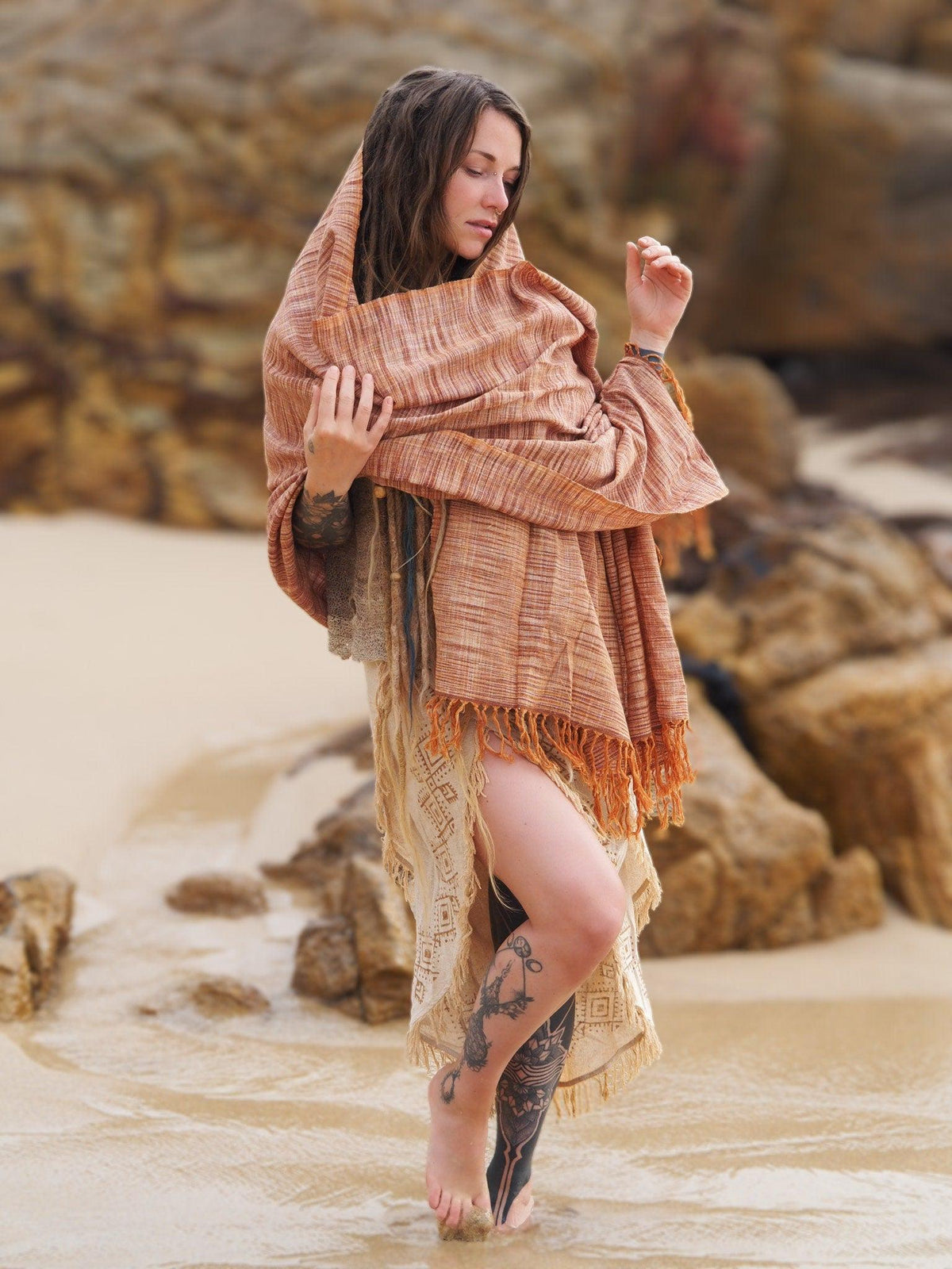 Earthy Khadi Shawl, Cotton Shawl, Khadi Shawl, Unisex Shawl, Hand Loomed Shawl, Hippie Clothing, Earthy Accessories, Earthy Shawl, Boho