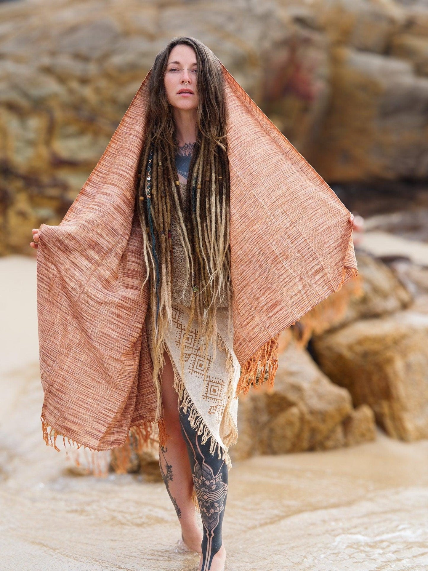 Earthy Khadi Shawl, Cotton Shawl, Khadi Shawl, Unisex Shawl, Hand Loomed Shawl, Hippie Clothing, Earthy Accessories, Earthy Shawl, Boho