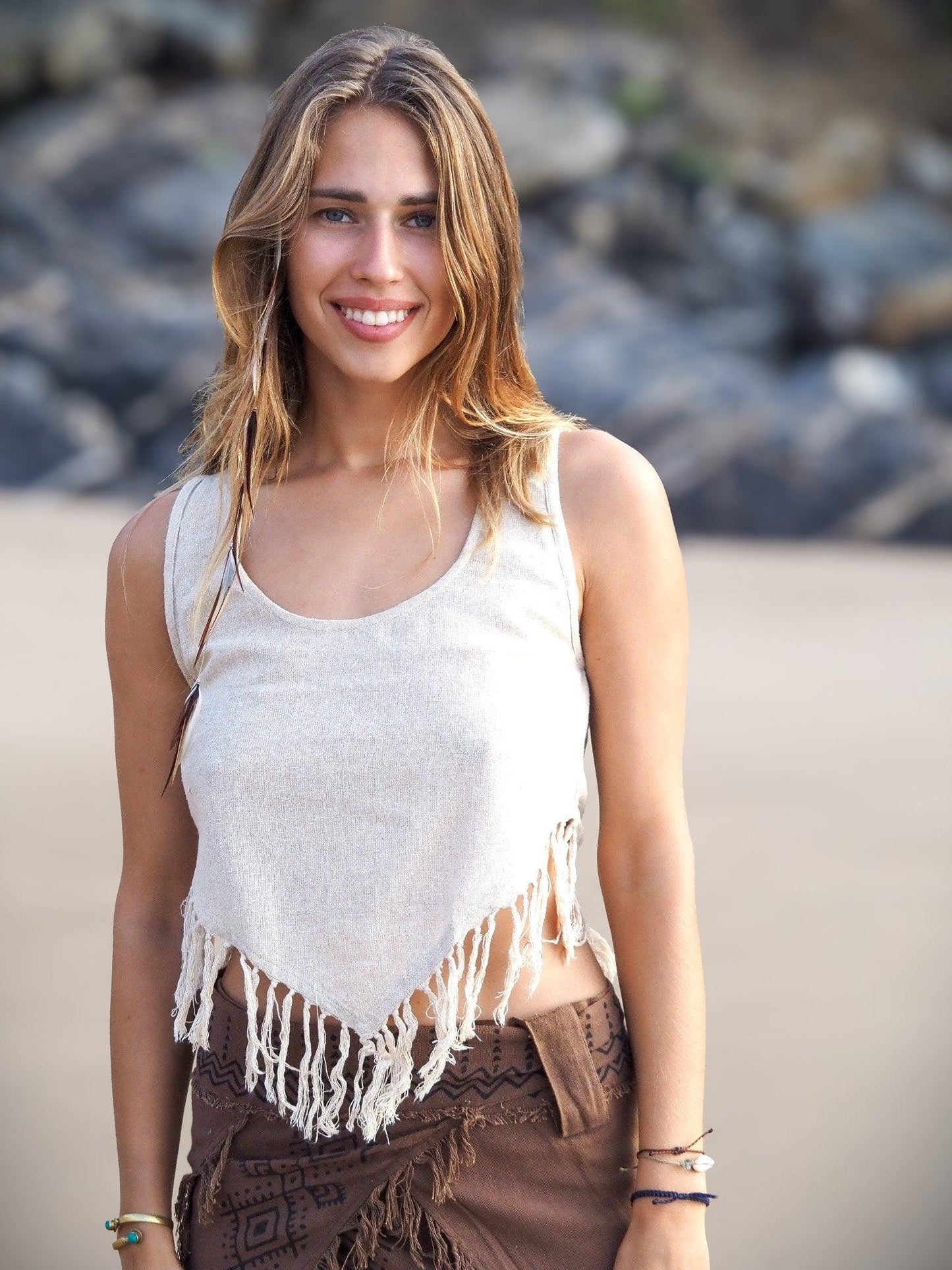 Raw Silk Frayed Crop Top, Raw Silk Top, Silk Crop Top, Frayed Top, Tribal Crop Top, Ethnic top, Boho Top, Frayed Gypsy Top, Natural Crop Top