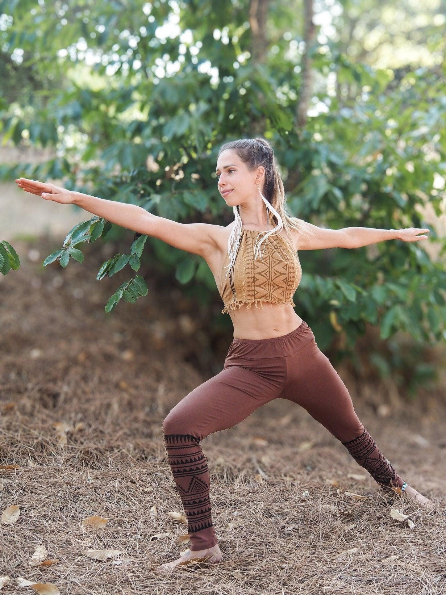 Organic Tribal Block Print Leggings