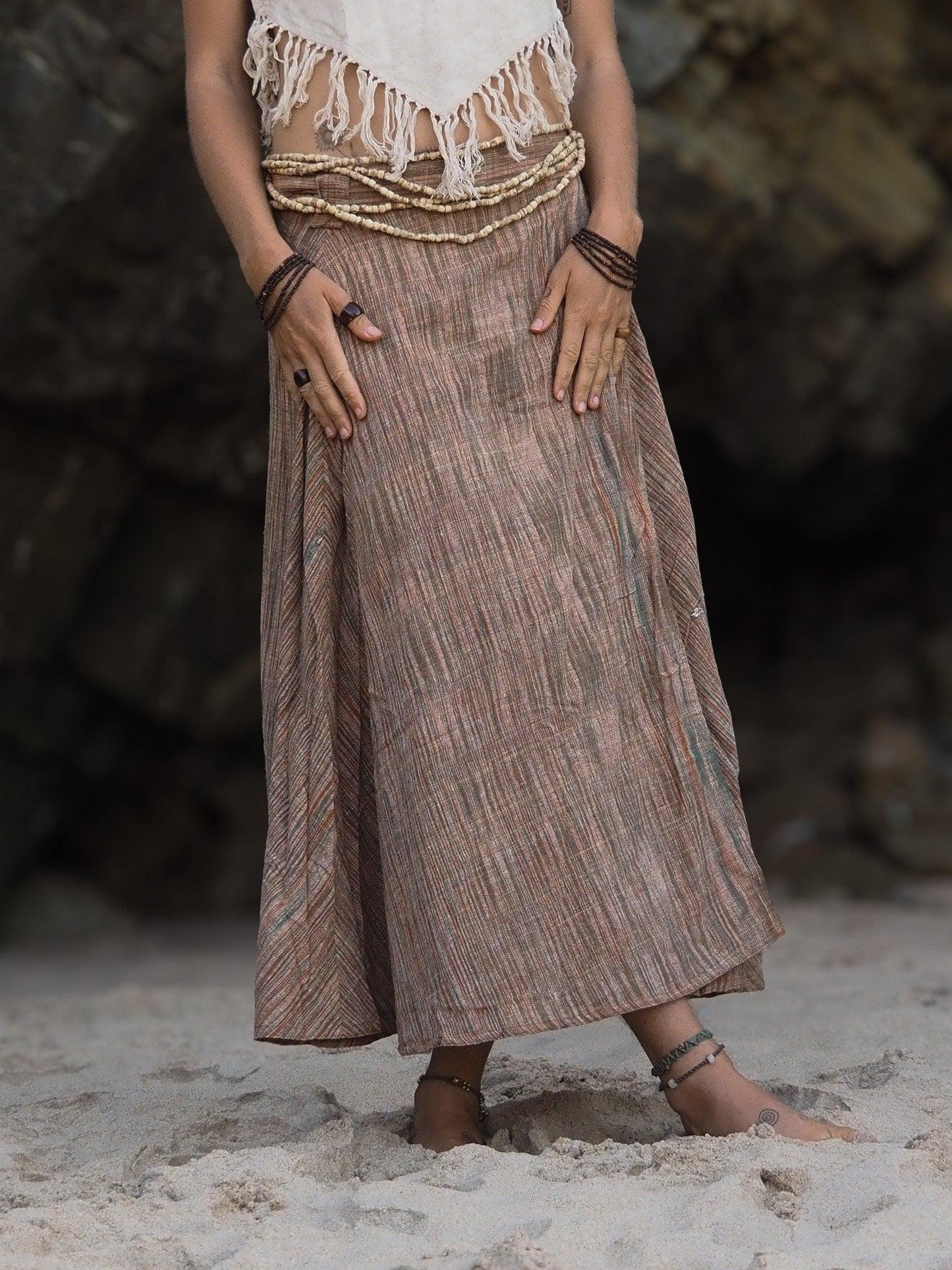 Khadi Wrap Skirt, Wrap Skirt, Khadi Clothing, Loose Maxi Skirt, Hippie Skirt, Natural Clothing, Boho Skirt, Hand Loomed Skirt, Oversize