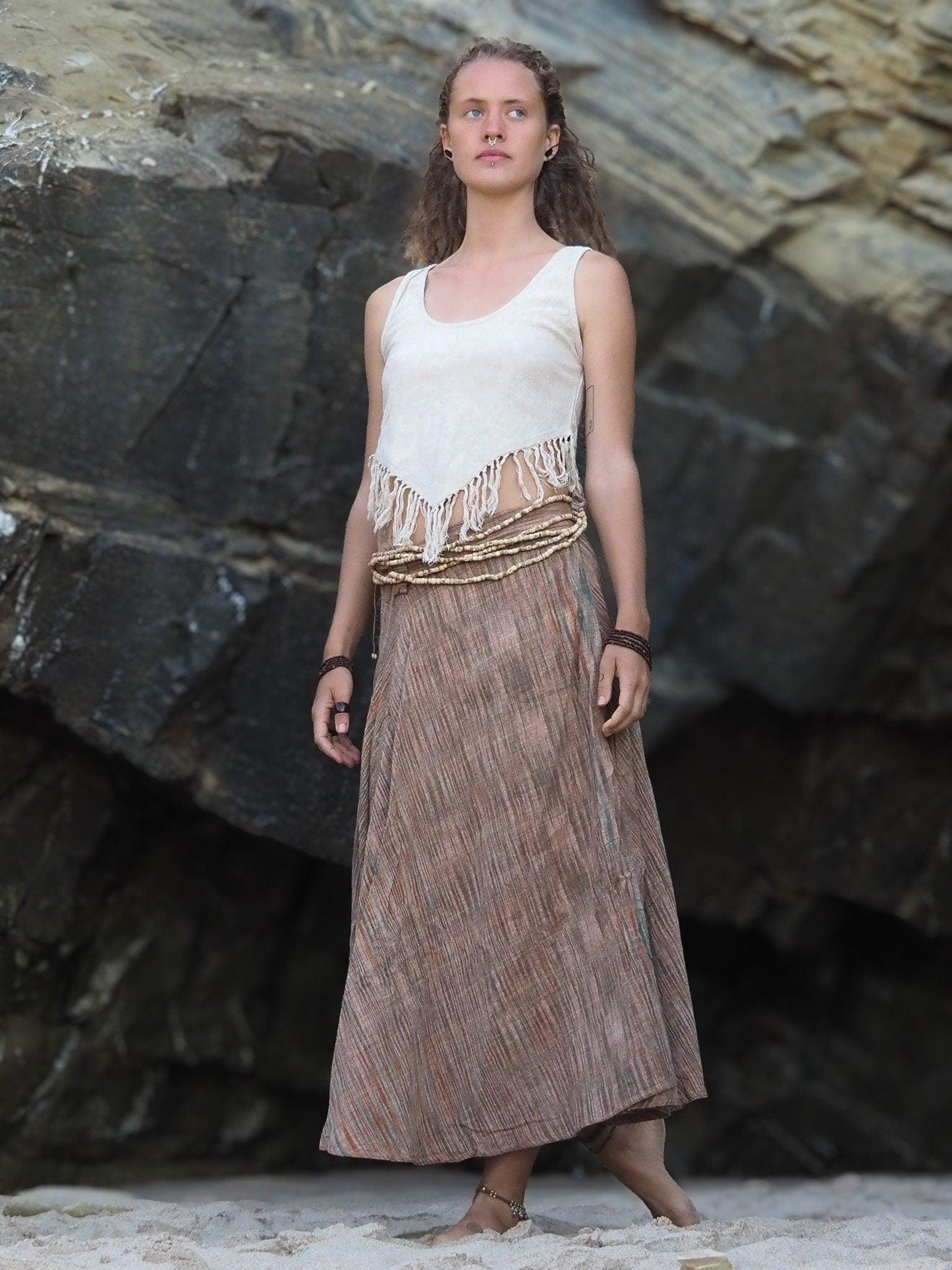 Khadi Wrap Skirt, Wrap Skirt, Khadi Clothing, Loose Maxi Skirt, Hippie Skirt, Natural Clothing, Boho Skirt, Hand Loomed Skirt, Oversize