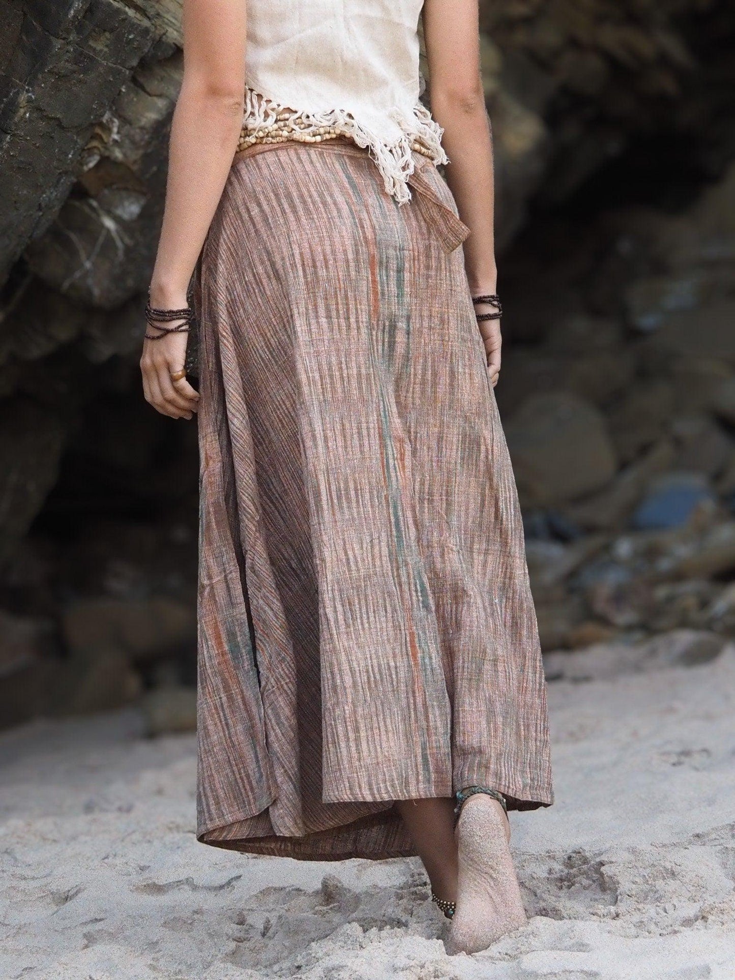 Khadi Wrap Skirt, Wrap Skirt, Khadi Clothing, Loose Maxi Skirt, Hippie Skirt, Natural Clothing, Boho Skirt, Hand Loomed Skirt, Oversize