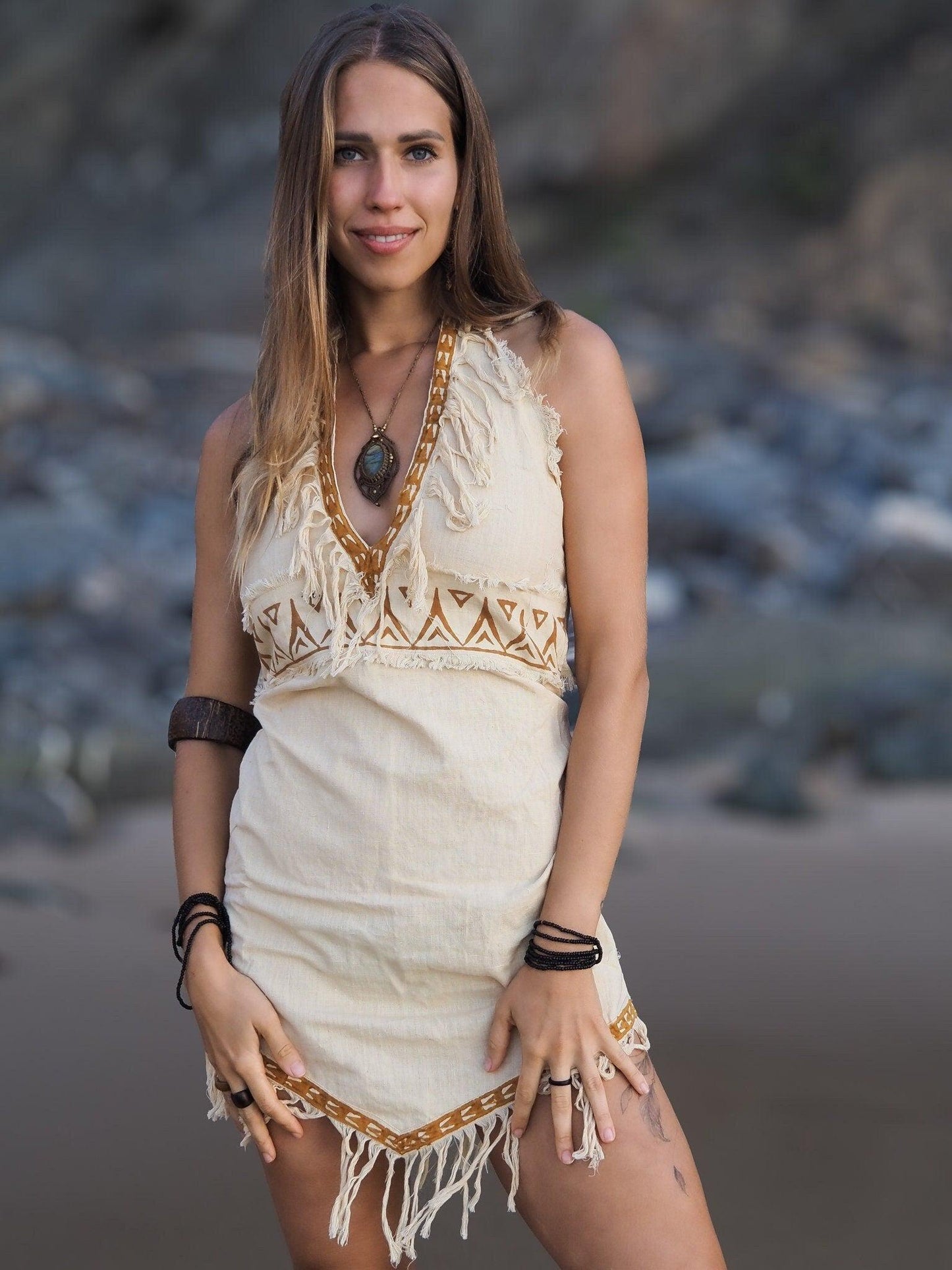 Short Tribal Block Print Dress