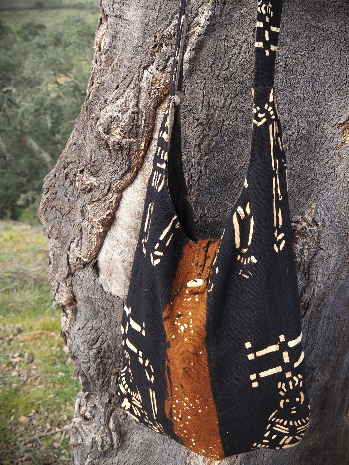 Organic African Bag, Organic Cotton Bag, African Mudcloth Bag, Bogolan Bag, Crossbody Bag, Boho Bag, Hobo bag, Tribal Bag, Hippie Bag, Sling