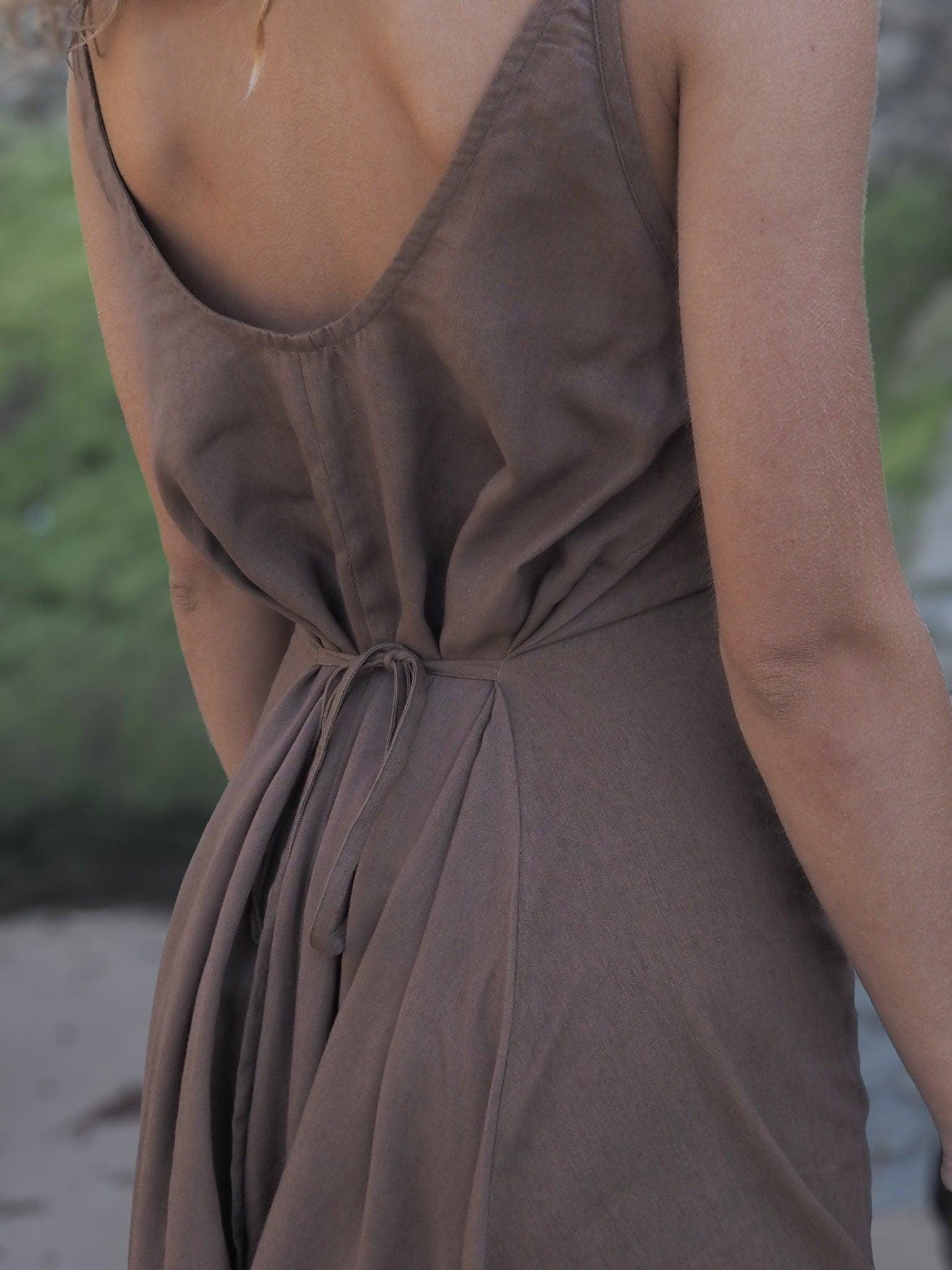 Goddess Linen Cotton Dress, Boho Maxi Dress, Drape Dress, Loose Sleeveless Dress, Festival Dress, Asymmetrical Dress, Bohemian Clothing