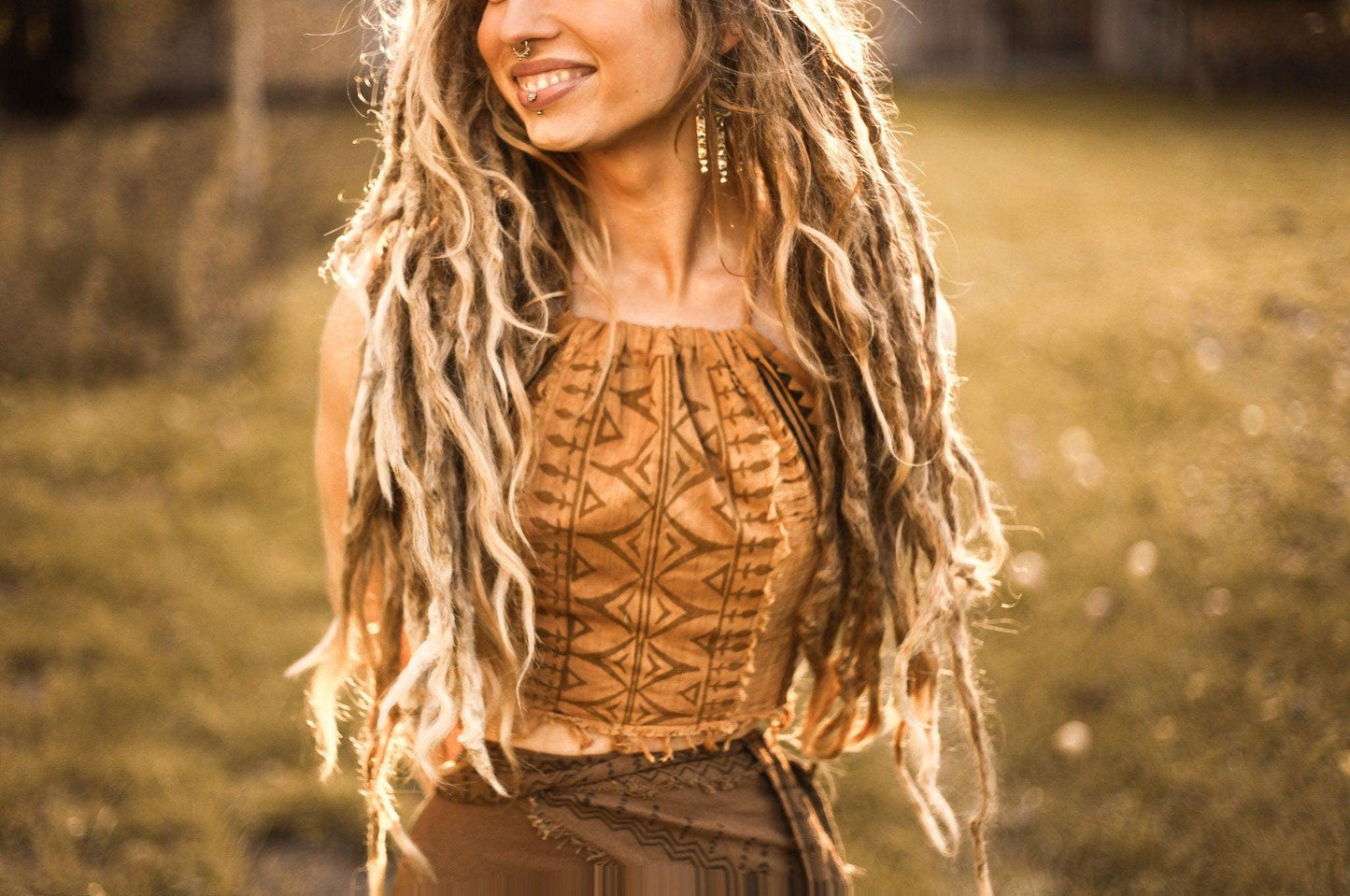 Tribal Block Print Halter Top, Organic Halter Top, Earthy Halter Top, Organic Crop Top, Cotton Tie Top, Earthy Clothing, Festival Ethnic Top