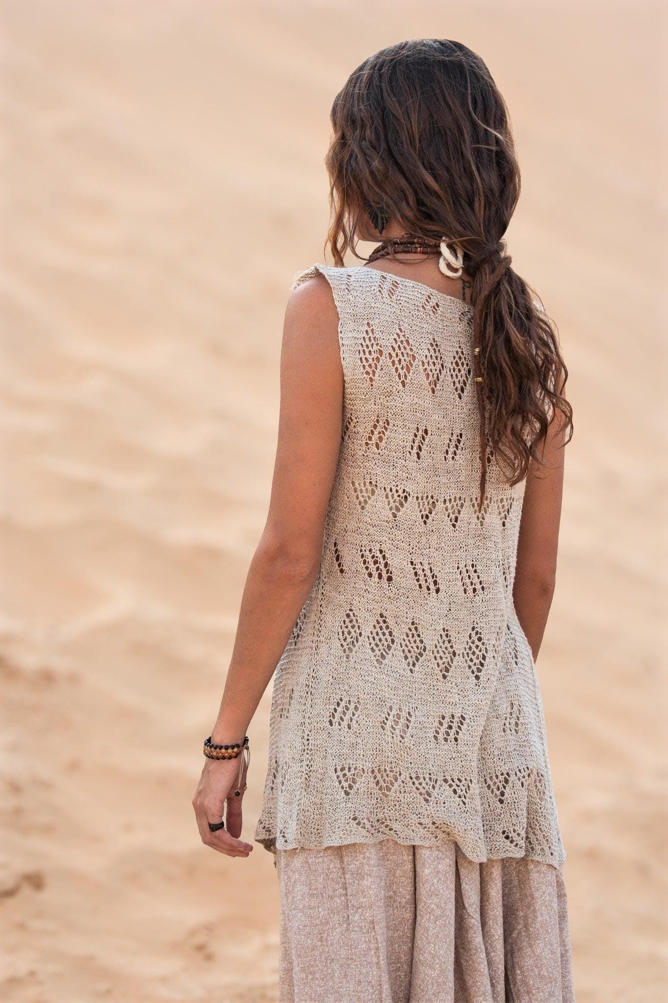 Earthy Nettle Crochet Tunic