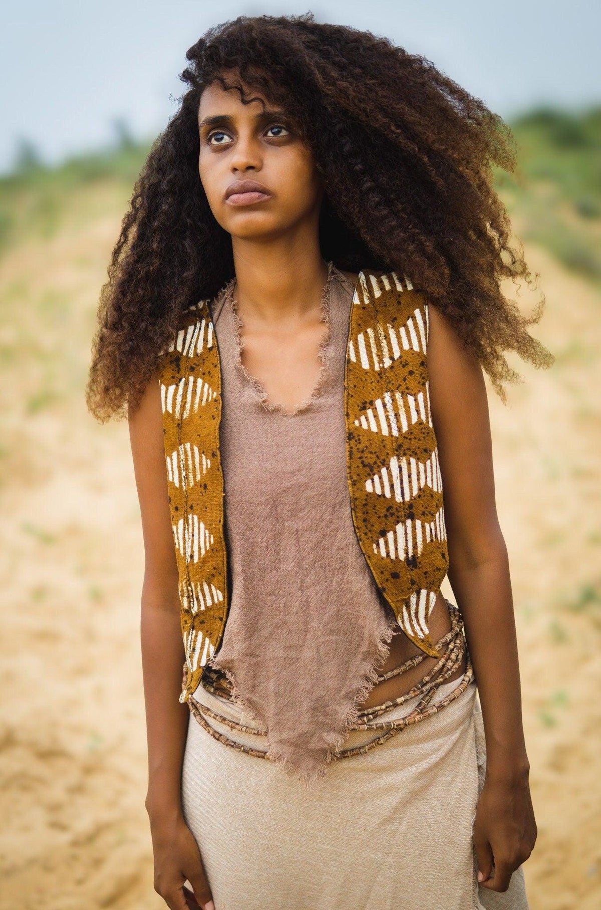 Organic African Mud Cloth Vest, Festival Vest, Tribal Vest, Organic Cotton Vest, Women Top, African Vest, Beach Top, Organic Clothing