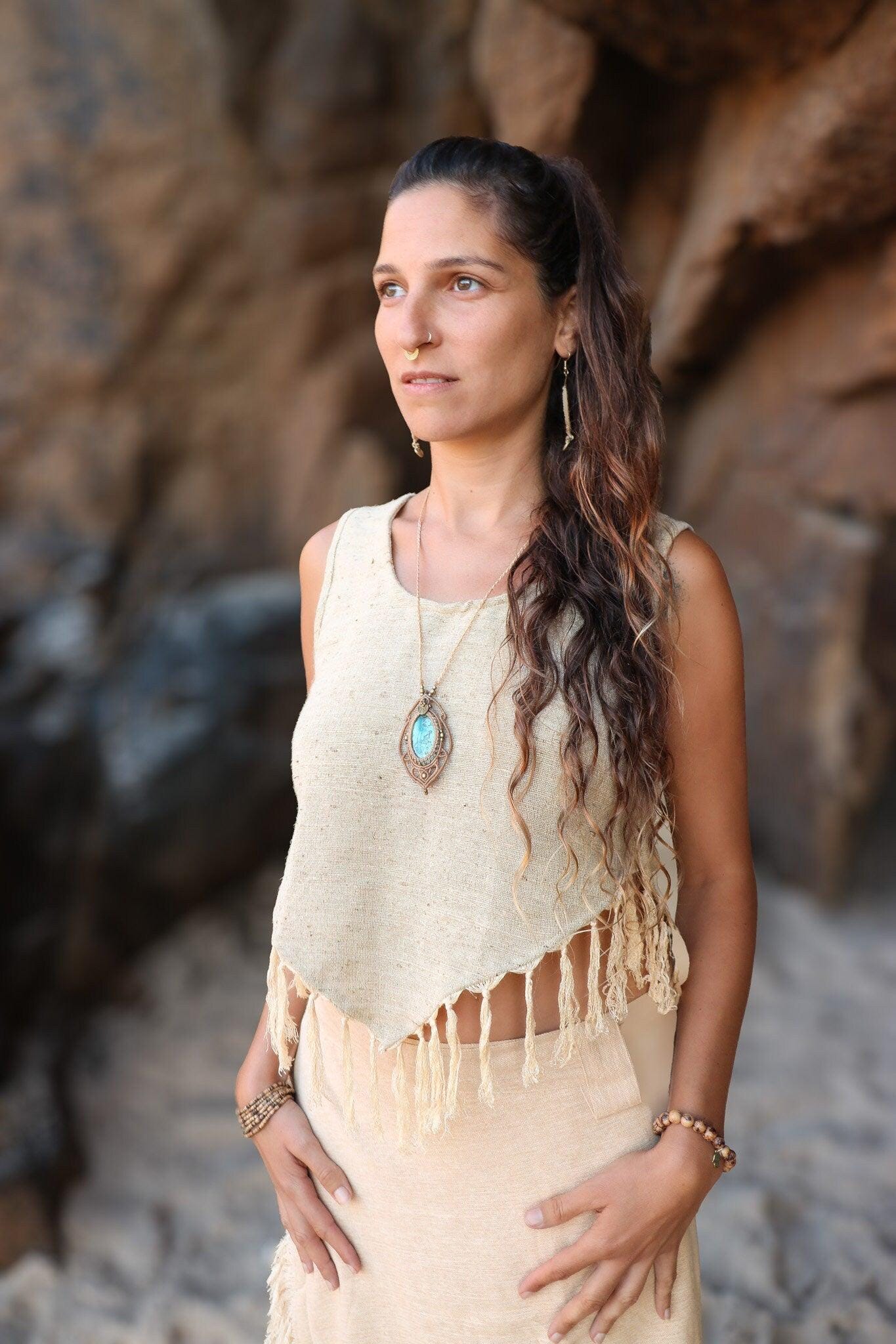 Raw Silk Frayed Crop Top
