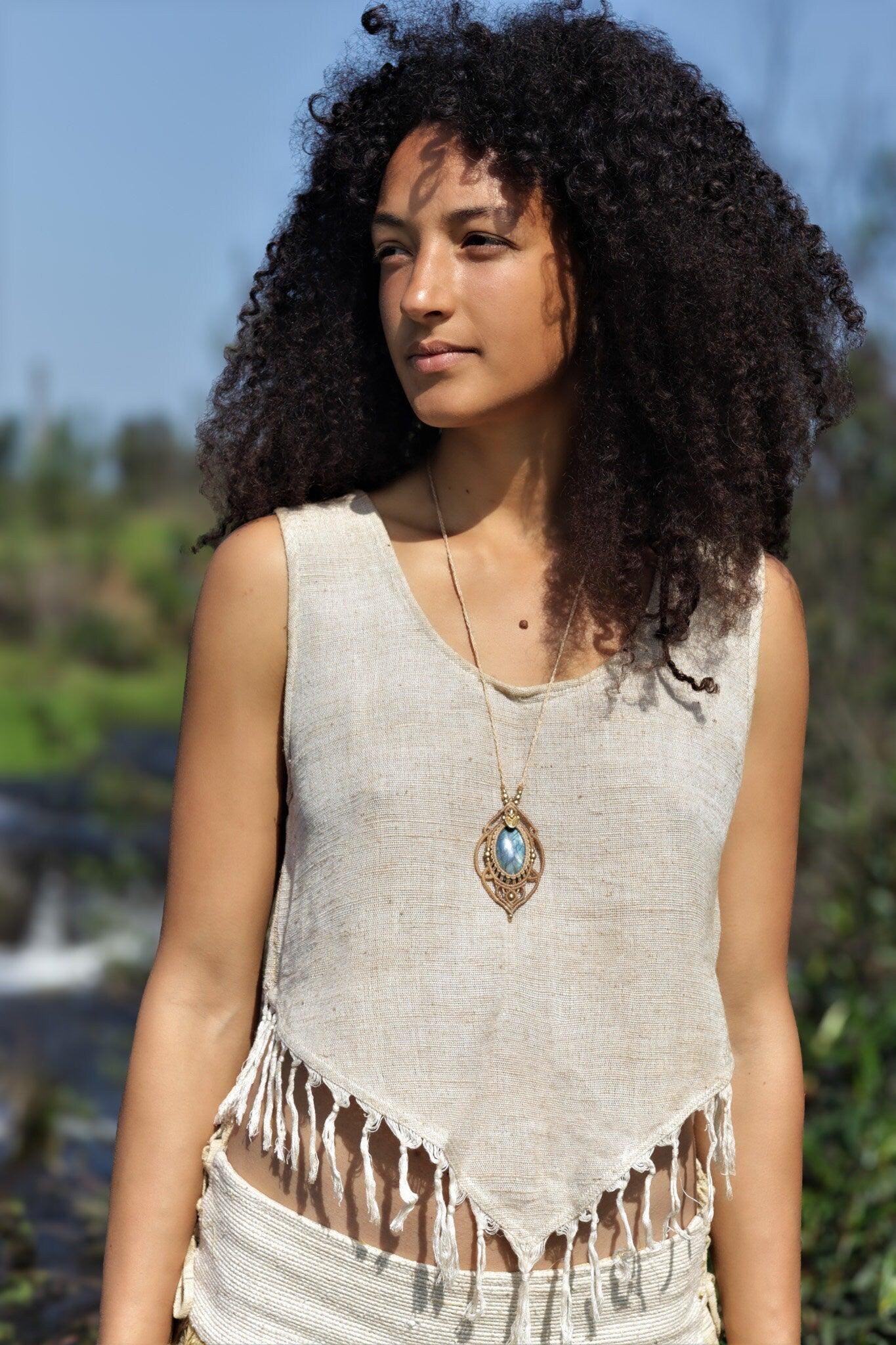Raw Silk Frayed Crop Top