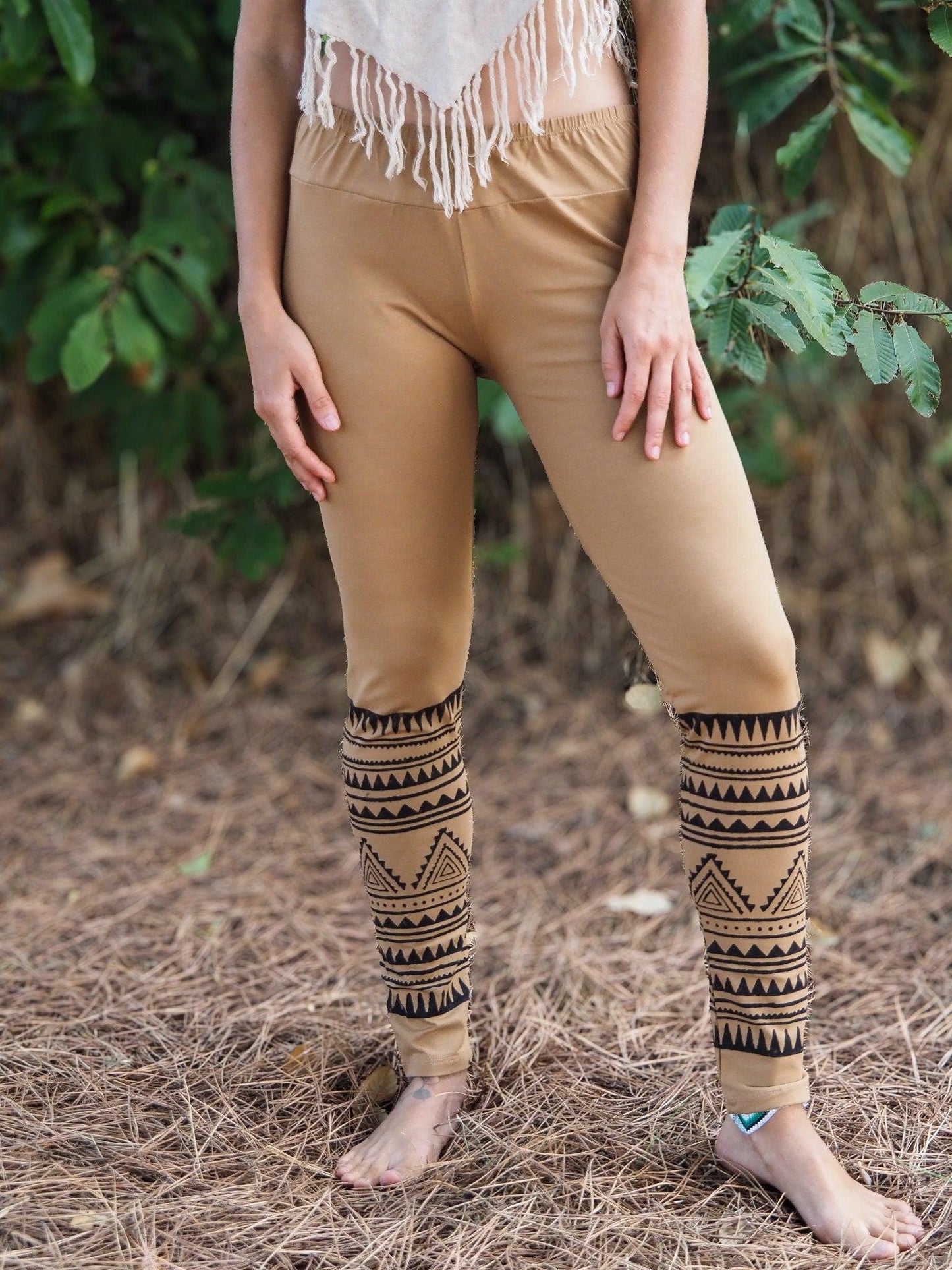 Organic Tribal Block Print Leggings