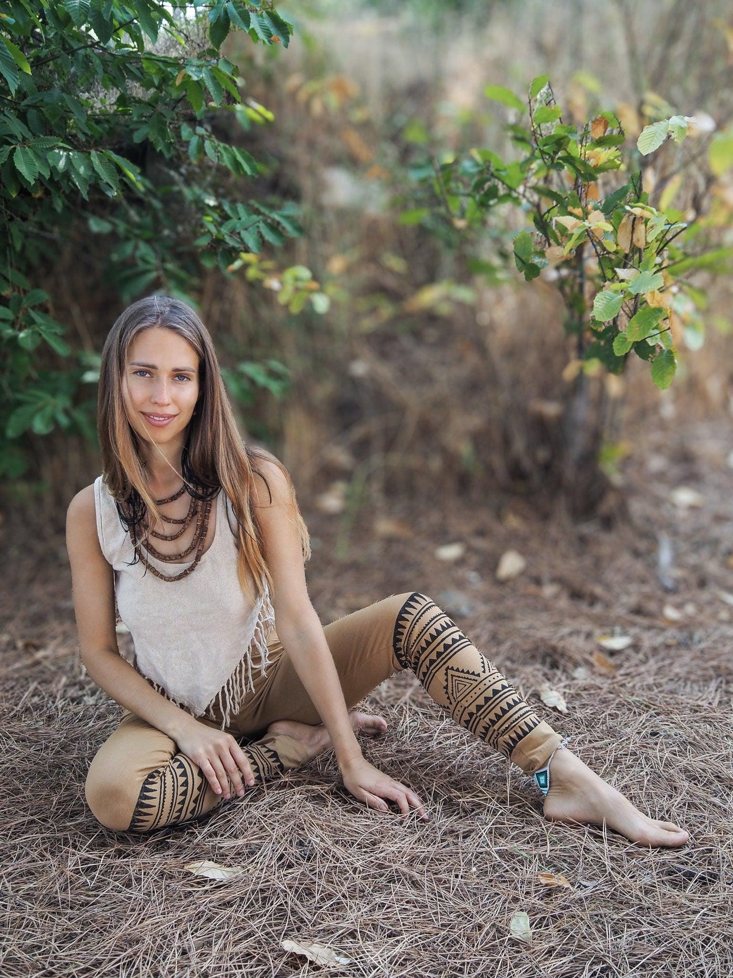 Organic Tribal Block Print Leggings