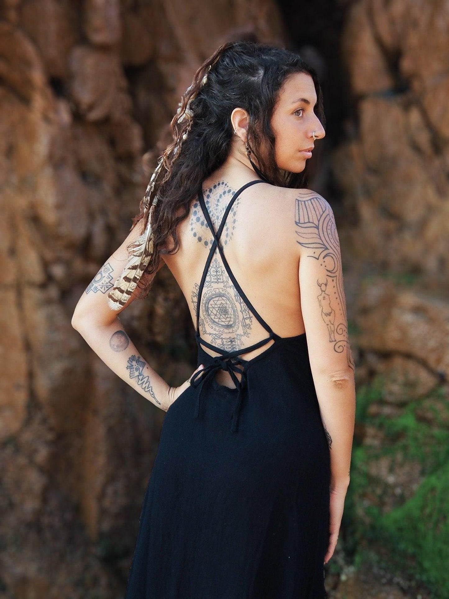 Tribal Block Print Dress, Ethnic Maxi Dress, Boho Long Dress, Tribal Clothing, Earthy Clothing, Sleeveless Summer Dress, Festival Dress