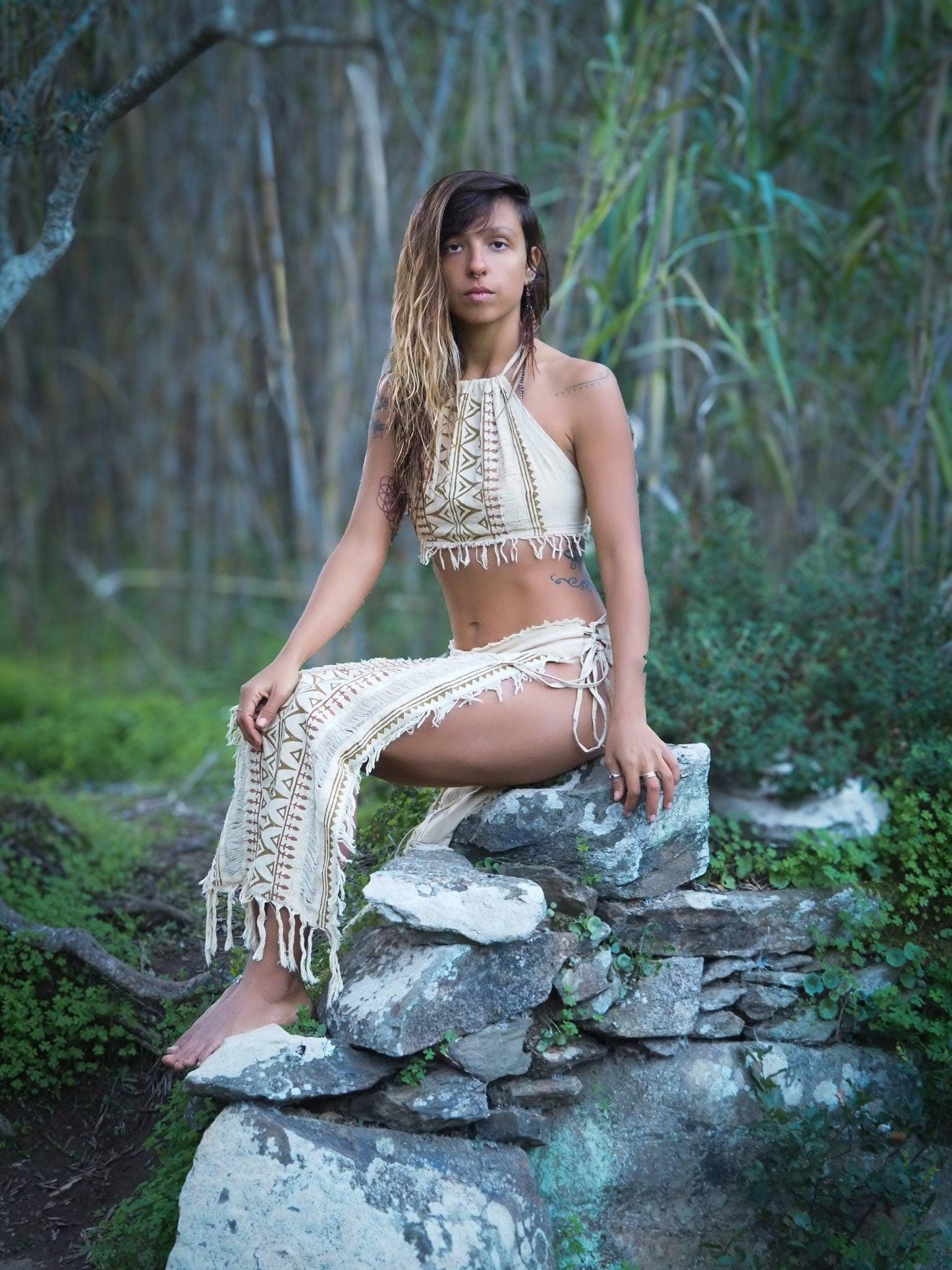 Tribal Block Print Halter Top, Organic Halter Top, Earthy Halter Top, Organic Crop Top, Cotton Tie Top, Earthy Clothing, Festival Ethnic Top