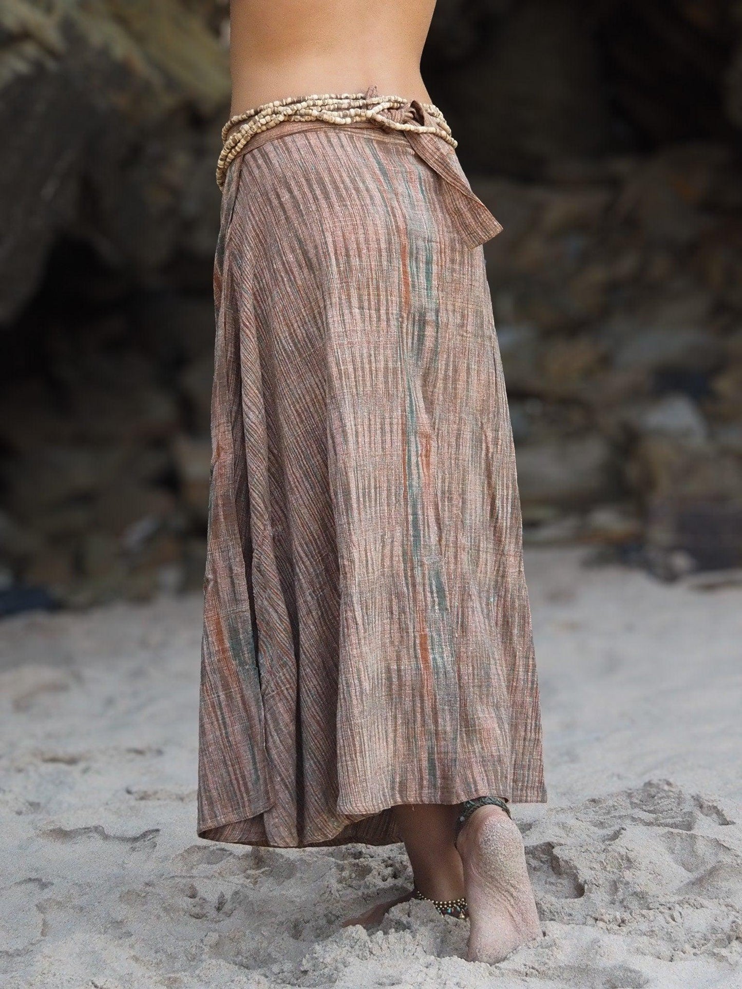 Khadi Wrap Skirt, Wrap Skirt, Khadi Clothing, Loose Maxi Skirt, Hippie Skirt, Natural Clothing, Boho Skirt, Hand Loomed Skirt, Oversize