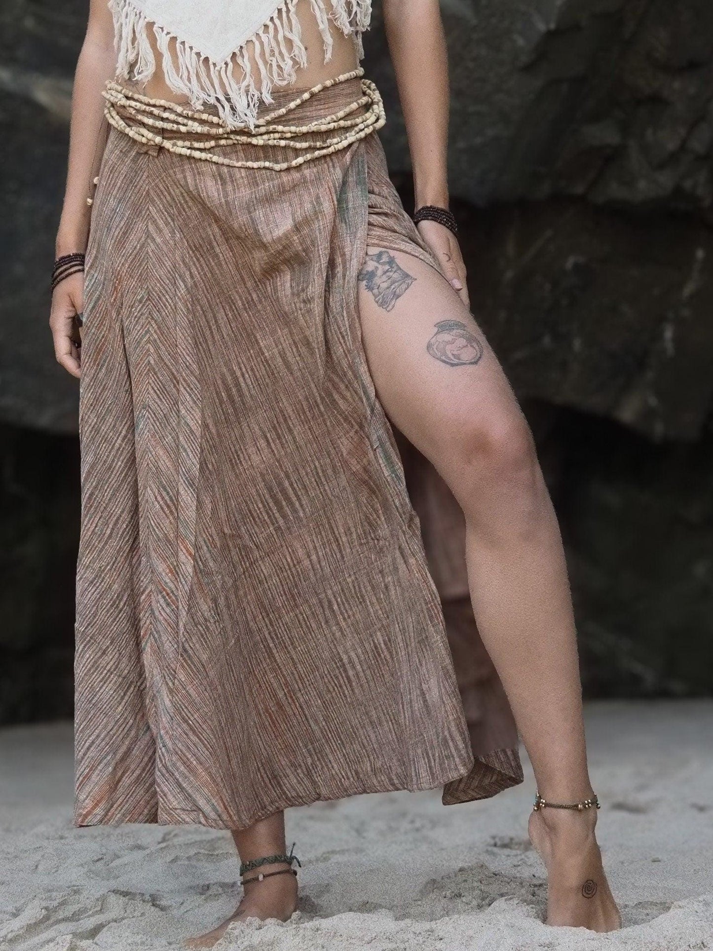 Khadi Wrap Skirt, Wrap Skirt, Khadi Clothing, Loose Maxi Skirt, Hippie Skirt, Natural Clothing, Boho Skirt, Hand Loomed Skirt, Oversize