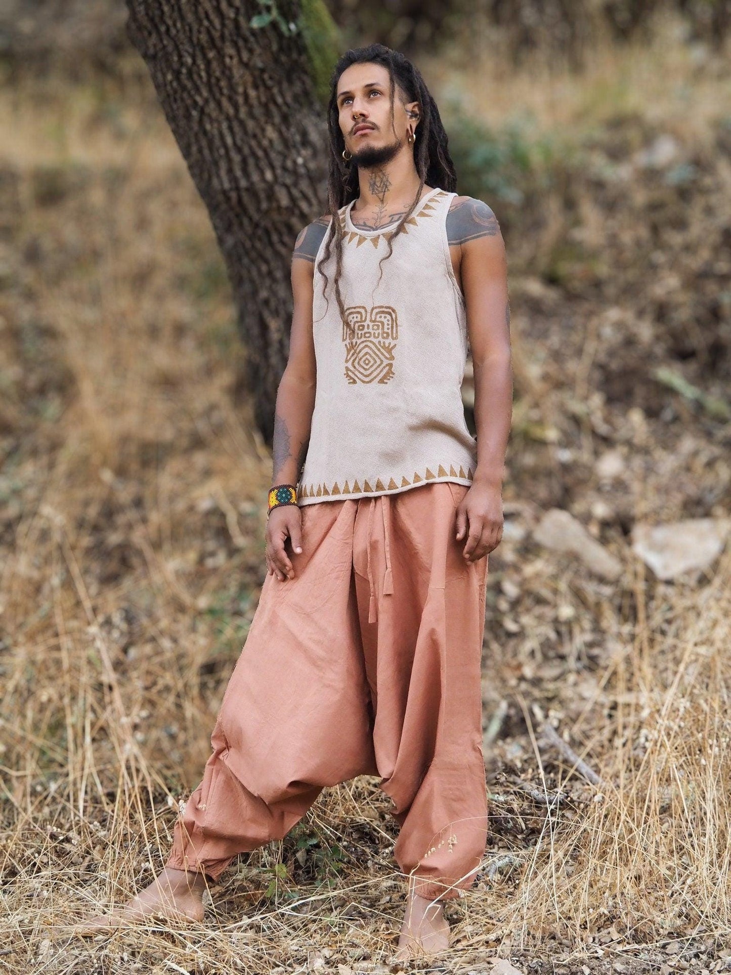 Natural Dye Afghani Pants, Organic Dye Harem Pants, Plant Dyed Pants, Aladdin Pants, Hippie Pants, Yoga Pants, Tribal Clothing, Drop Crotch