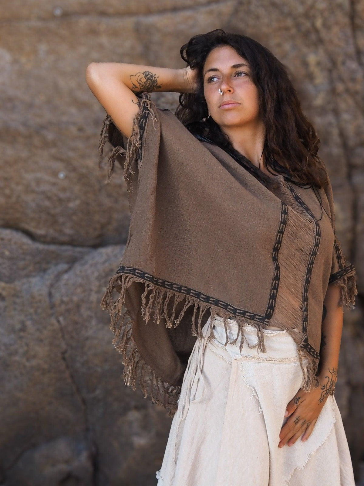Boho Fringe Poncho
