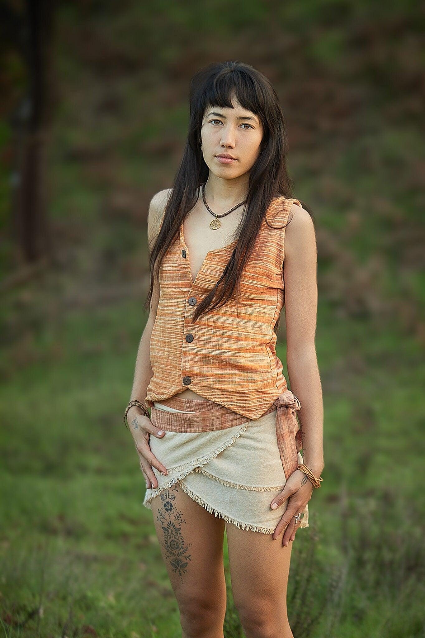 Women Khadi Vest, Hippie Vest, Summer Top, Natural Clothing, Hippie Waistcoat, Buttoned Woman Top, Earthy Waistcoat, Hand Woven Clothing