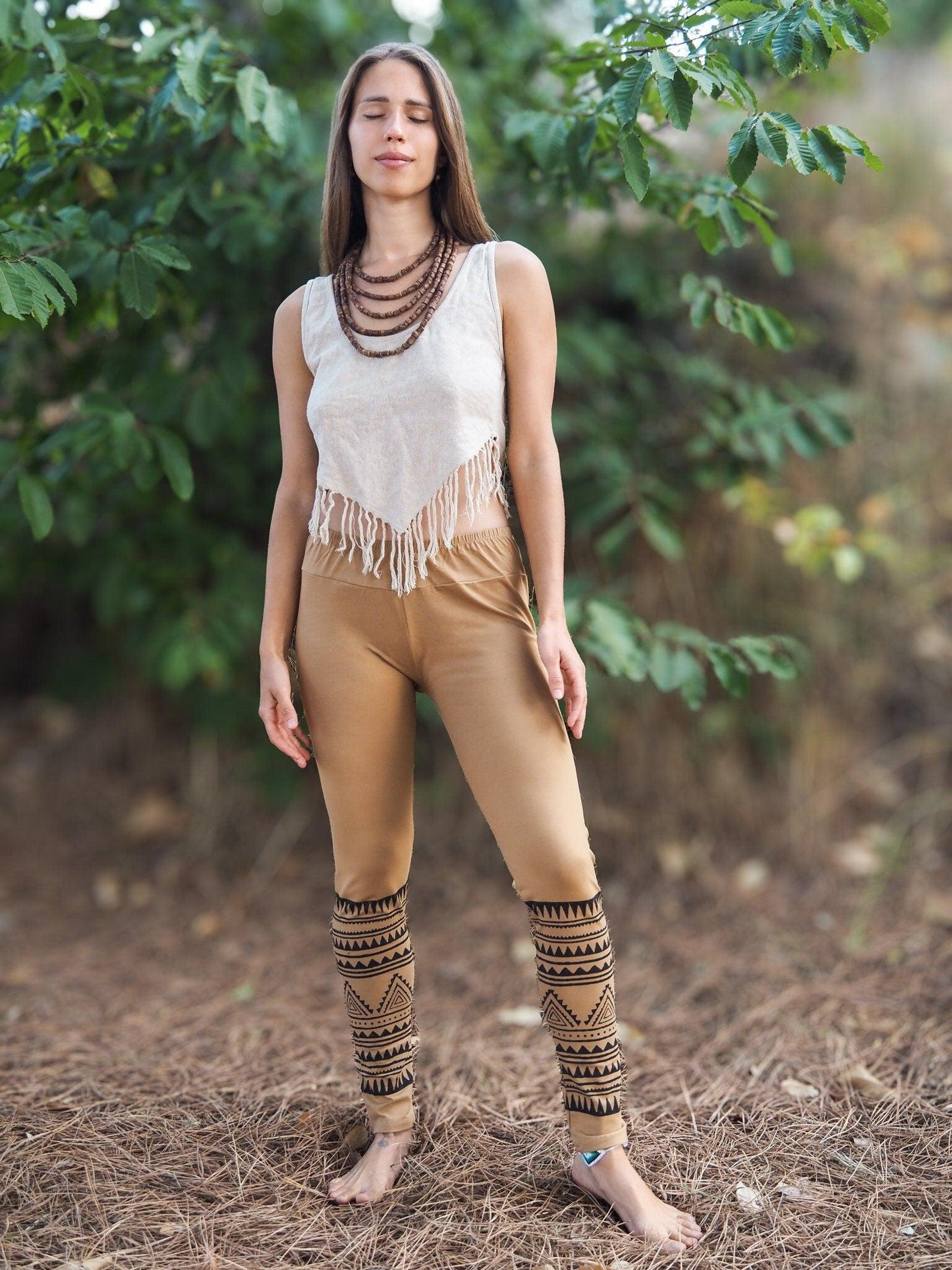 Organic Tribal Block Print Leggings