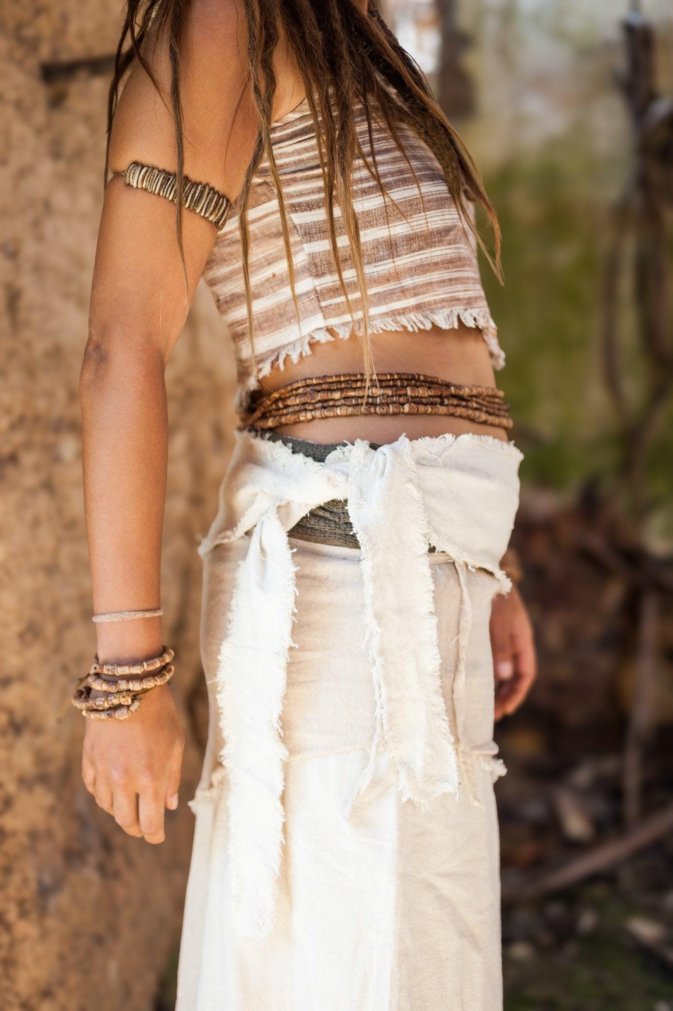Tribal Belt, Tulsi Wood Belt, Wood Belly Chain, Earthy Belt, Beads Belt, Macrame Belt, Hippie Accessories, Wood Boho Belt, Gift For Her