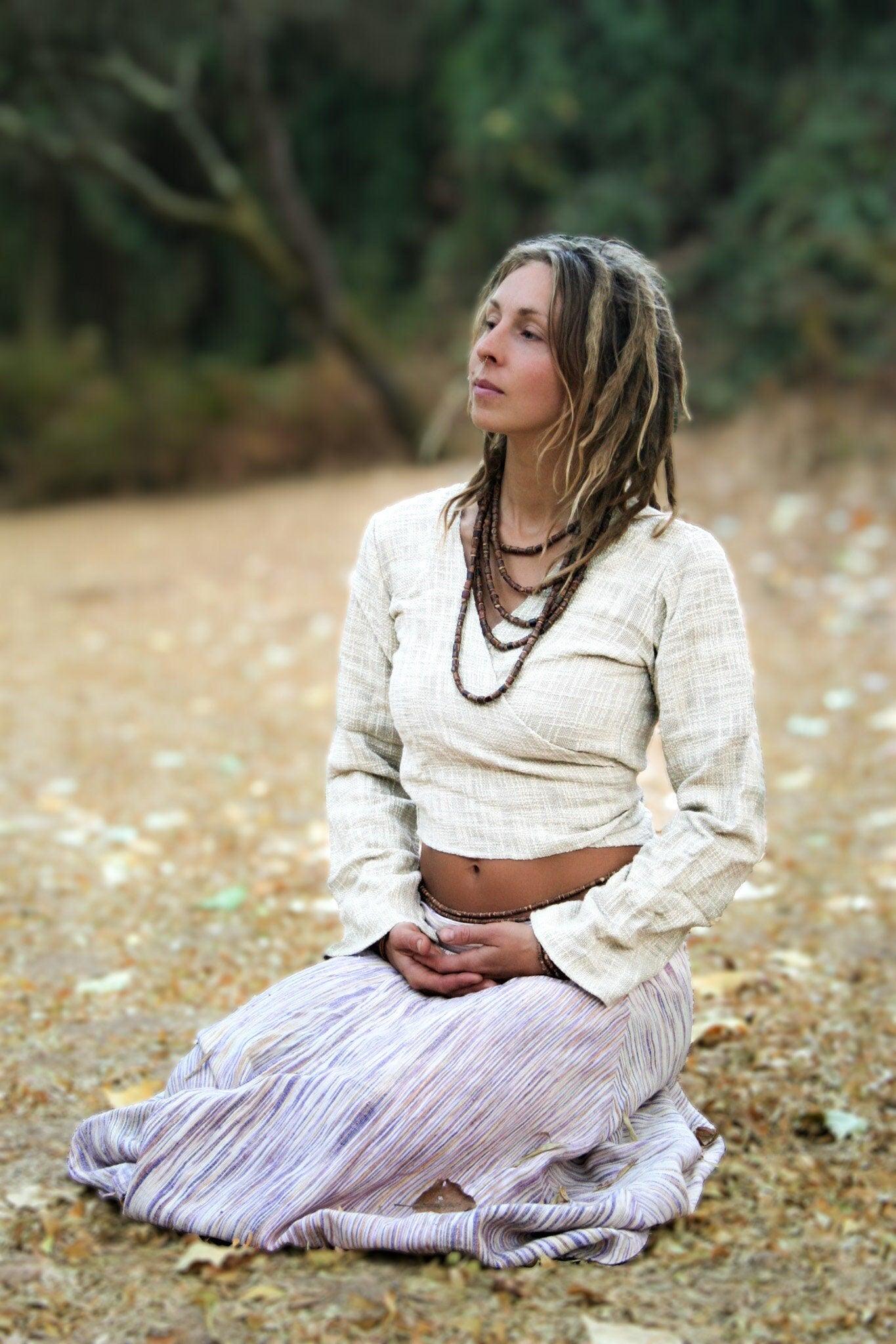 Raw Cotton Wrap Top