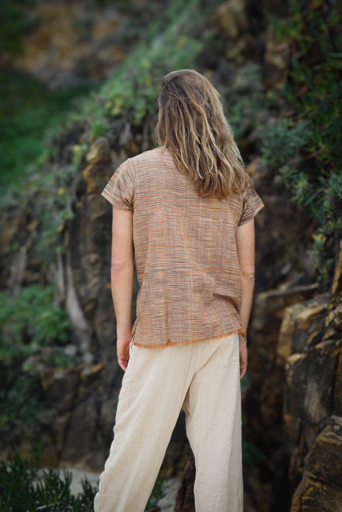 Earthy Khadi Shirt, Khadi Cotton Top, Men Tshirt, Earthy Clothing, Boho Tshirt, Men Tee, Hippie Clothing, Psytrance Clothing, Natural Shirt