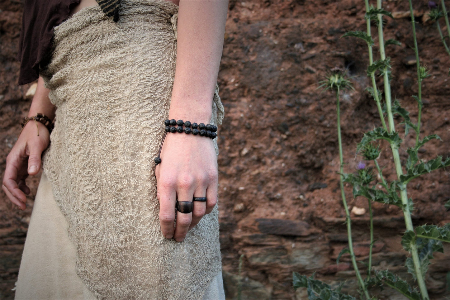 Lava Diffuser Bracelet, Aromatherapy Bracelet, Double Lava Bead Bracelet, Lava Stone Bracelet, Lava Bracelet, Boho Jewelry, Birthday Gift