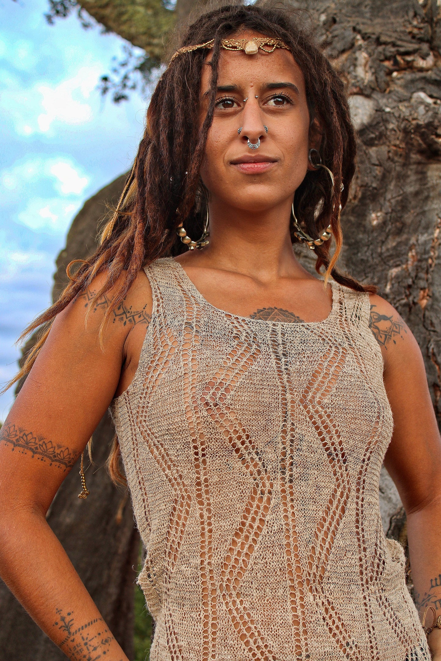 Wild Nettle Top, Crochet Dress, Nettle Dress, Earthy Dress, Boho Dress, Natural Dress, Eco, Organic, Handmade, Gift for Her