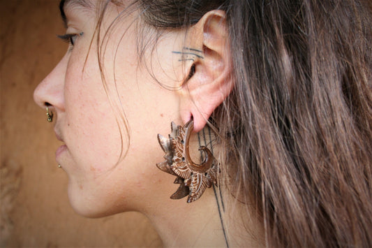 Handmade Coconut Gauges, Gauge Earrings, Coconut Earrings, Wood piercing, Wood Earrings, Tribal Style, Coconut Expanders, Ear Stretchers
