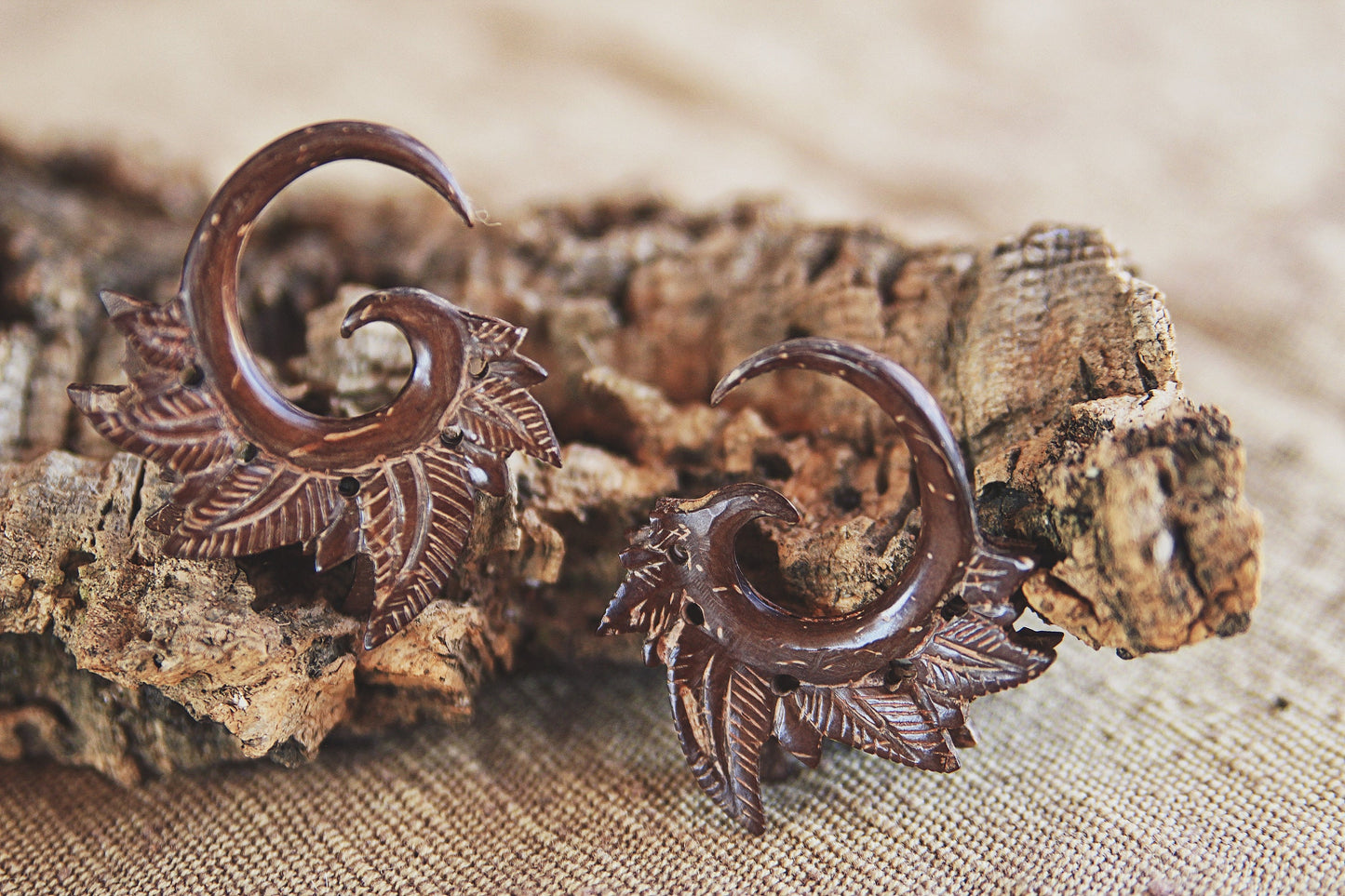 Handmade Coconut Gauges, Gauge Earrings, Coconut Earrings, Wood piercing, Wood Earrings, Tribal Style, Coconut Expanders, Ear Stretchers