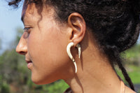 Hand Carved Natural Wood Earrings
