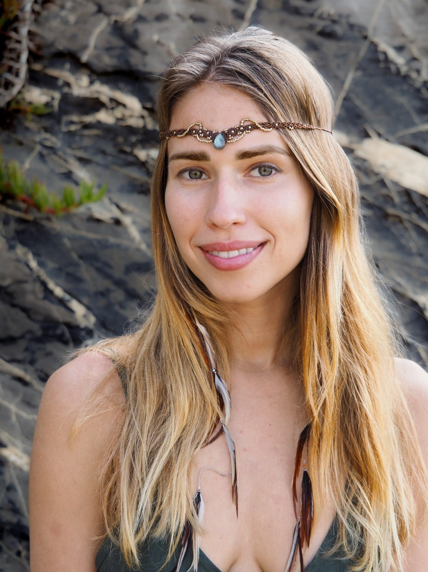 Goddess Tiara Choker Necklace, Handmade Macrame Choker, Labradorite Choker, Labradorite Tiara, Macrame Necklace, Boho, Fairy, Gift for Her