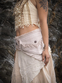 Tribal Raw Silk Pocket Belt, Fringed Pocket Belt, Raw Silk Pocket Belt, Bum bag, Waist Bag, Belt Bag, Festival Bag, Hippie, Psytrance, Yoga