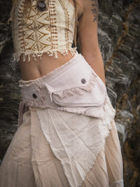 Tribal Raw Silk Pocket Belt, Fringed Pocket Belt, Raw Silk Pocket Belt, Bum bag, Waist Bag, Belt Bag, Festival Bag, Hippie, Psytrance, Yoga