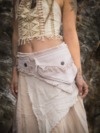 Tribal Raw Silk Pocket Belt, Fringed Pocket Belt, Raw Silk Pocket Belt, Bum bag, Waist Bag, Belt Bag, Festival Bag, Hippie, Psytrance, Yoga