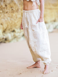 Unisex Harem Pants, Khadi Pants, Tribal Pants, Khadi Clothing, Handwoven Pants, Drop Crotch Pants, Afghan Pants, Loose Pants, Natural