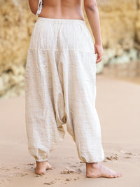 Unisex Harem Pants, Khadi Pants, Tribal Pants, Khadi Clothing, Handwoven Pants, Drop Crotch Pants, Afghan Pants, Loose Pants, Natural