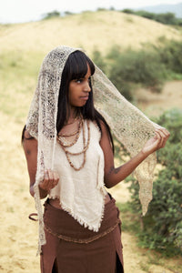 Triangle Nettle Yarn Scarf