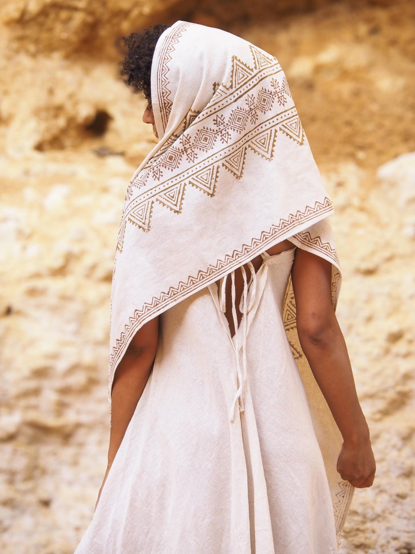 Tribal Block Print Shawl, Natural Cotton Shawl, Boho Shawl, Hippie Scarf, Boho Wrap, Frayed Shawl, Neck Wrap, Ethnic, Ceremonial