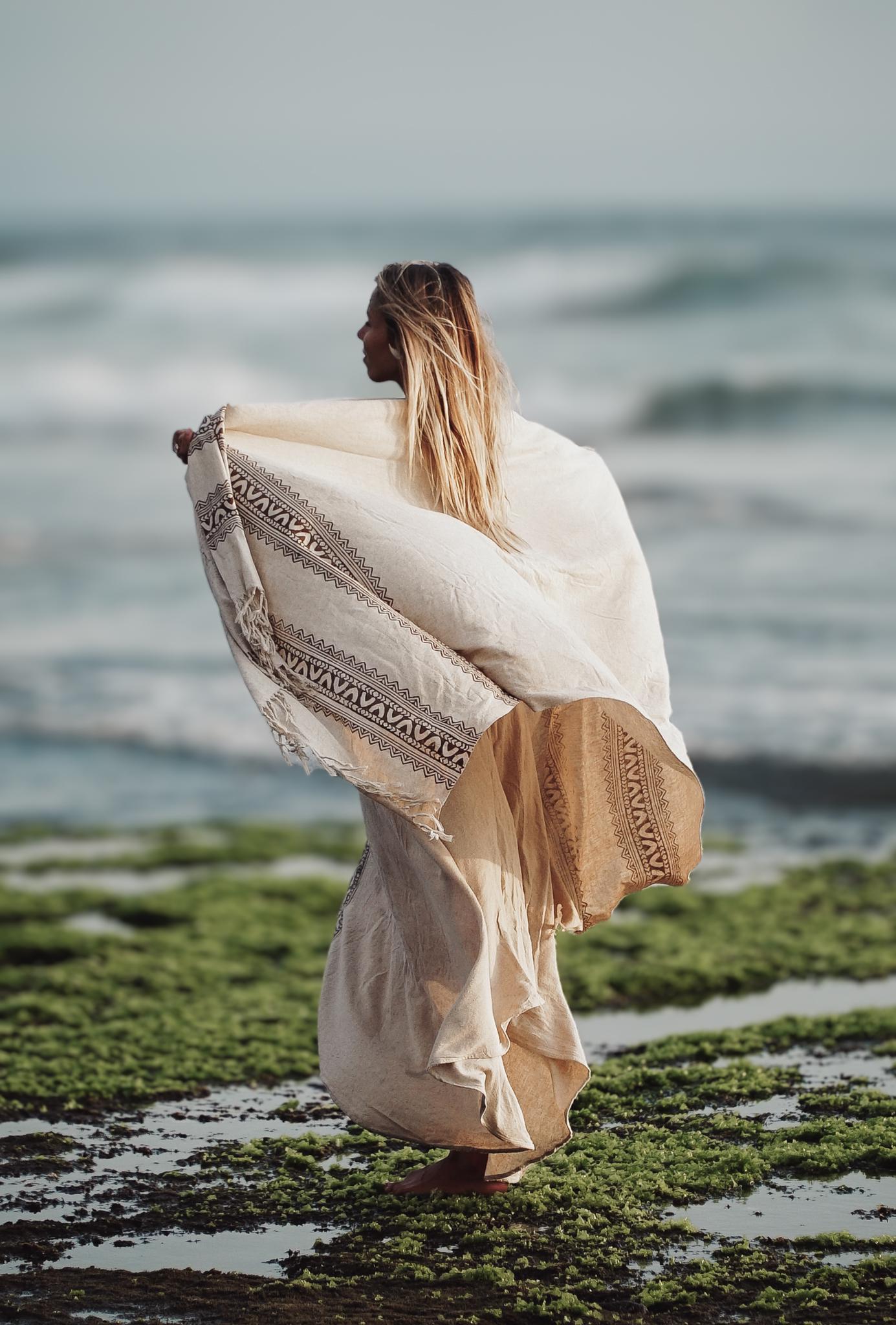 Tribal Raw Silk Block Print Shawl