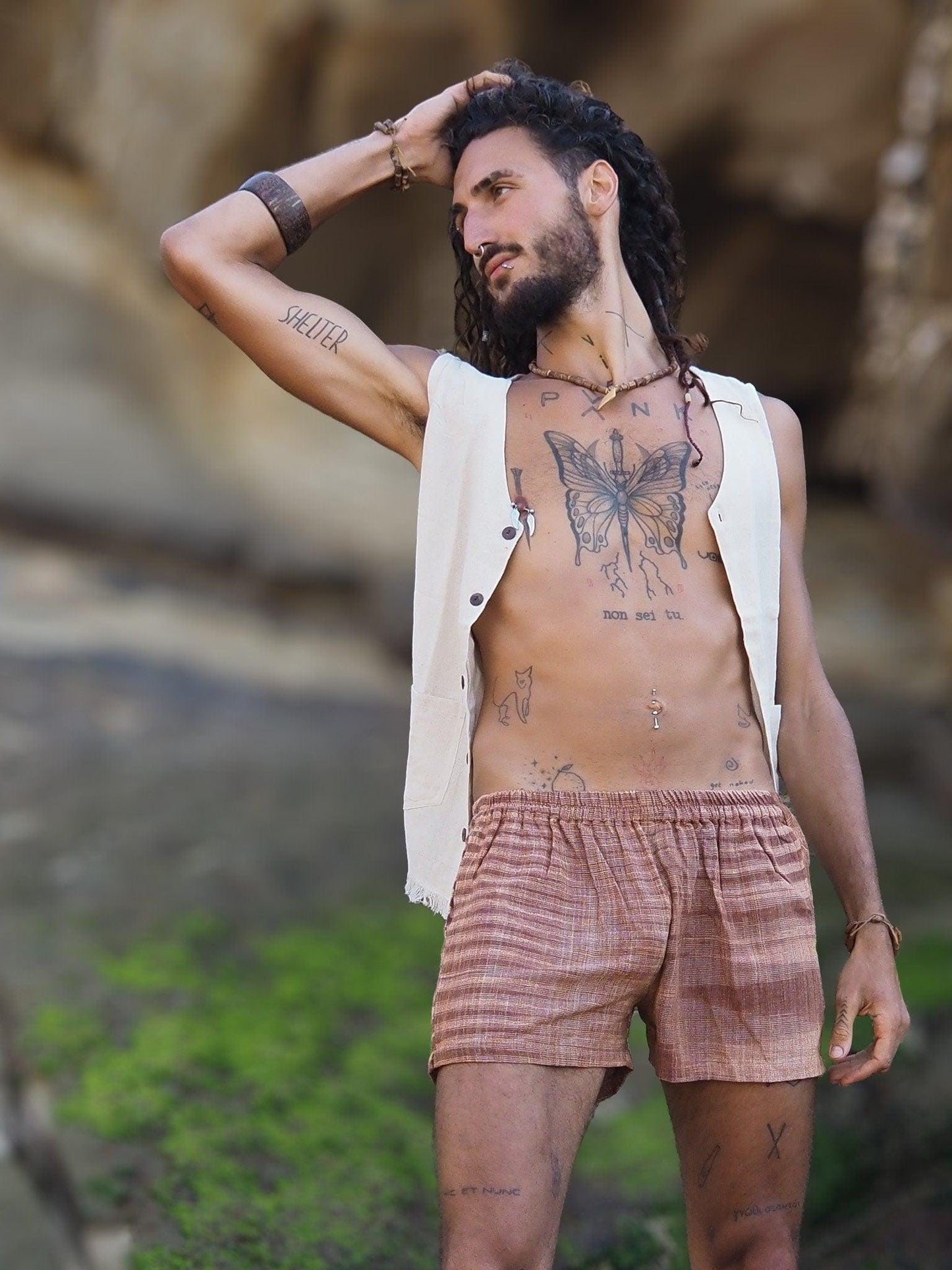Natural Cotton Men Shirt, Cotton Shirt, Ceremonial Shirt, Eco-friendly Shirt, Boho Shirt, Men Vest, Casual Vest, Gypsy Vest, Gift for Him